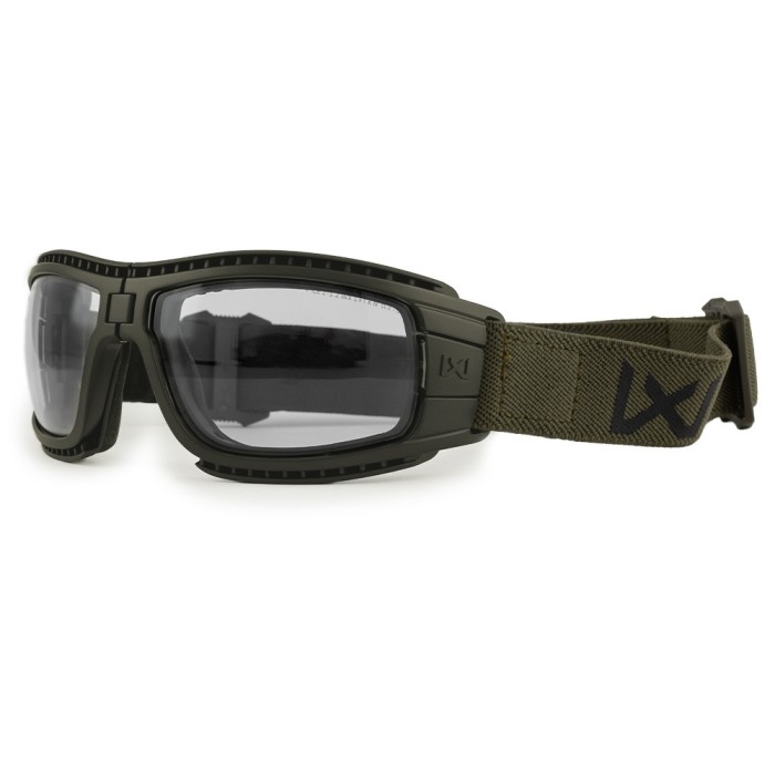 Masque de protection balistique pliable Lynx vert olive verres fumé/incolore