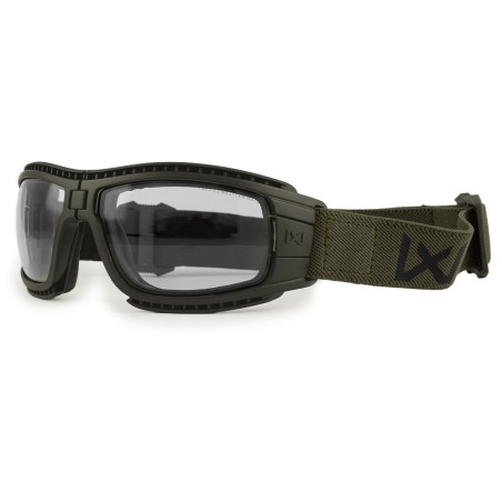 Masque de protection balistique pliable Lynx vert olive verres fumé/incolore