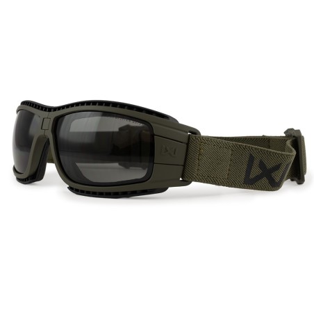 Masque de protection balistique pliable Lynx vert olive verres fumé/incolore
