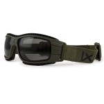 Masque de protection balistique pliable Lynx vert olive verres fumé/incolore