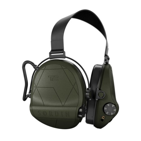 Casque anti-bruit Suprême T2 vert olive serre-nuque tissu noir