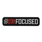 Patch SIGNATURE STAY FOCUSED brodé blanc/rouge