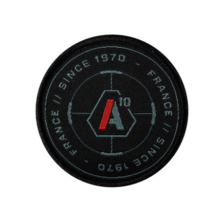 Patch SIGNATURE SINCE 1970 brodé gris béton/rouge