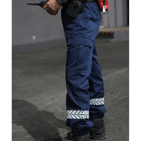 Pantalon Sécurité Privée Marine avec Bandes HV – GK SAFETEK®️