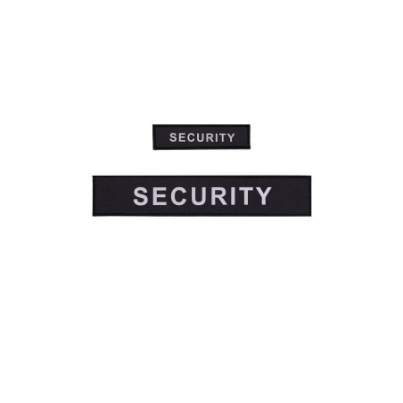 Pack Flaps “SECURITY” noir HV (poitrine et dos) 3x12cm + 5x27cm