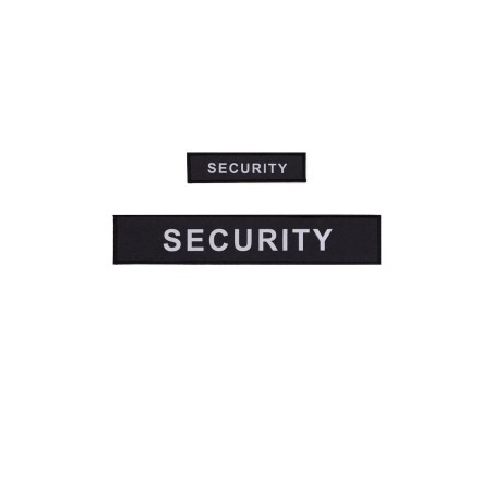 Pack Flaps “SECURITY” noir HV (poitrine et dos) 3x12cm + 5x27cm