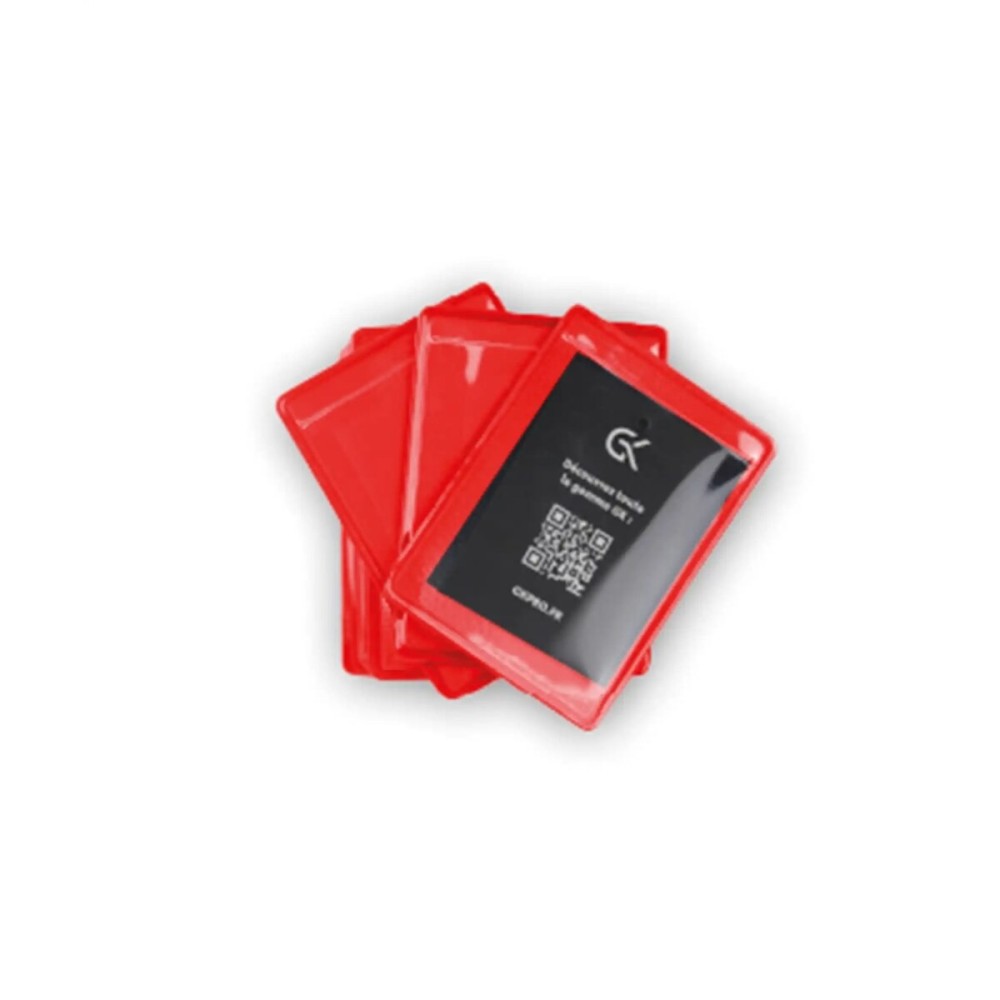 Support pour carte professionnelle avec velcro Rouge – Lot de 10
