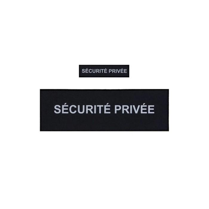 Pack Flaps “SECURITE PRIVEE” Noir HV (poitrine et dos) 3x12cm+10x30cm