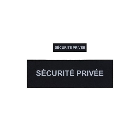 Pack Flaps “SECURITE PRIVEE” Noir HV (poitrine et dos) 3x12cm+10x30cm