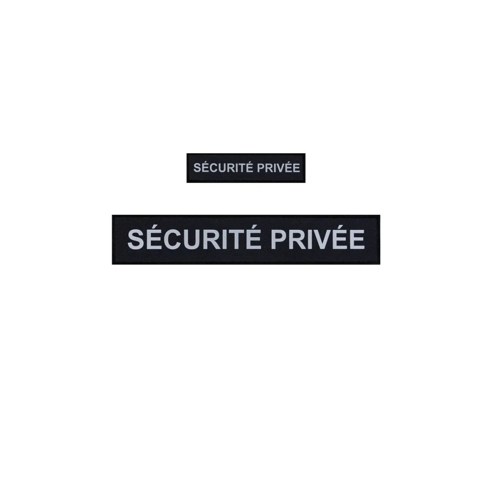 Pack Flaps “SECURITE PRIVEE” Noir HV (poitrine et dos) 3x12cm + 5x27cm