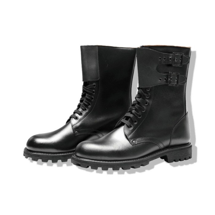 Rangers Cuir à Lacets et 2 Boucles Métalliques