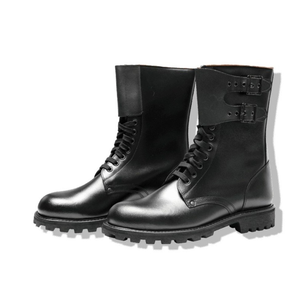 Rangers Cuir à Lacets et 2 Boucles Métalliques