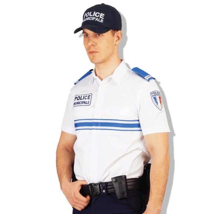 Chemise blanche manches courtes police municipale