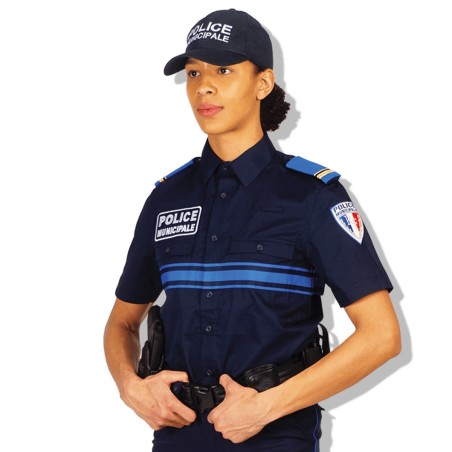 Chemise marine manches courtes police municipale