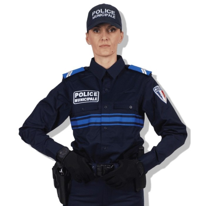 Chemise marine manches longues police municipale