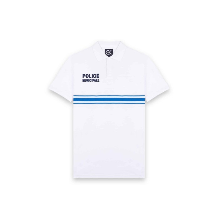 Polo Blanc Manches Courtes Boutonné