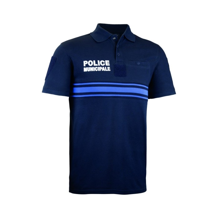 Polo Manches Courtes Boutonné Marine