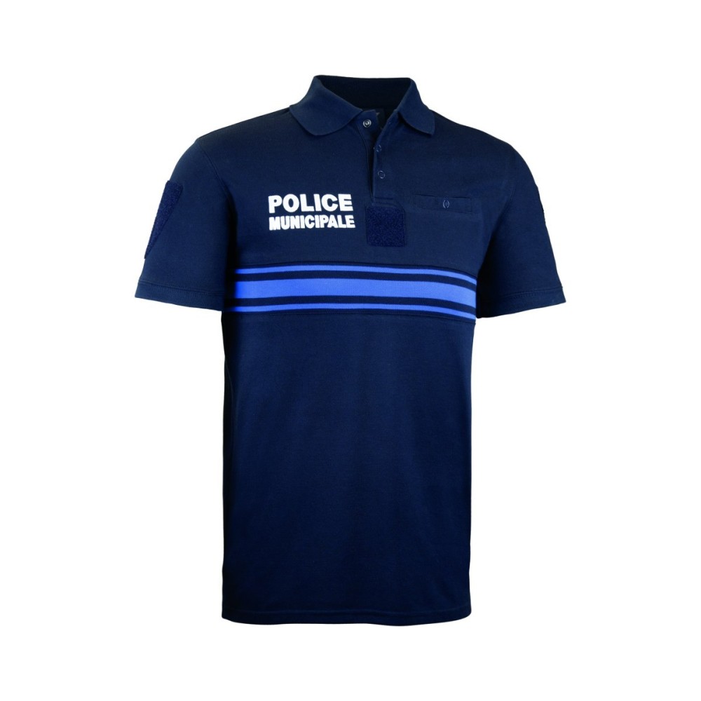 Polo Manches Courtes Boutonné Marine