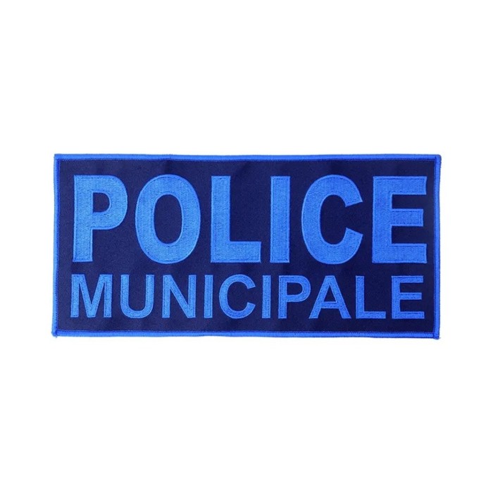 Flap Bleu Police Municipale Basse Visibilité 28x13cm