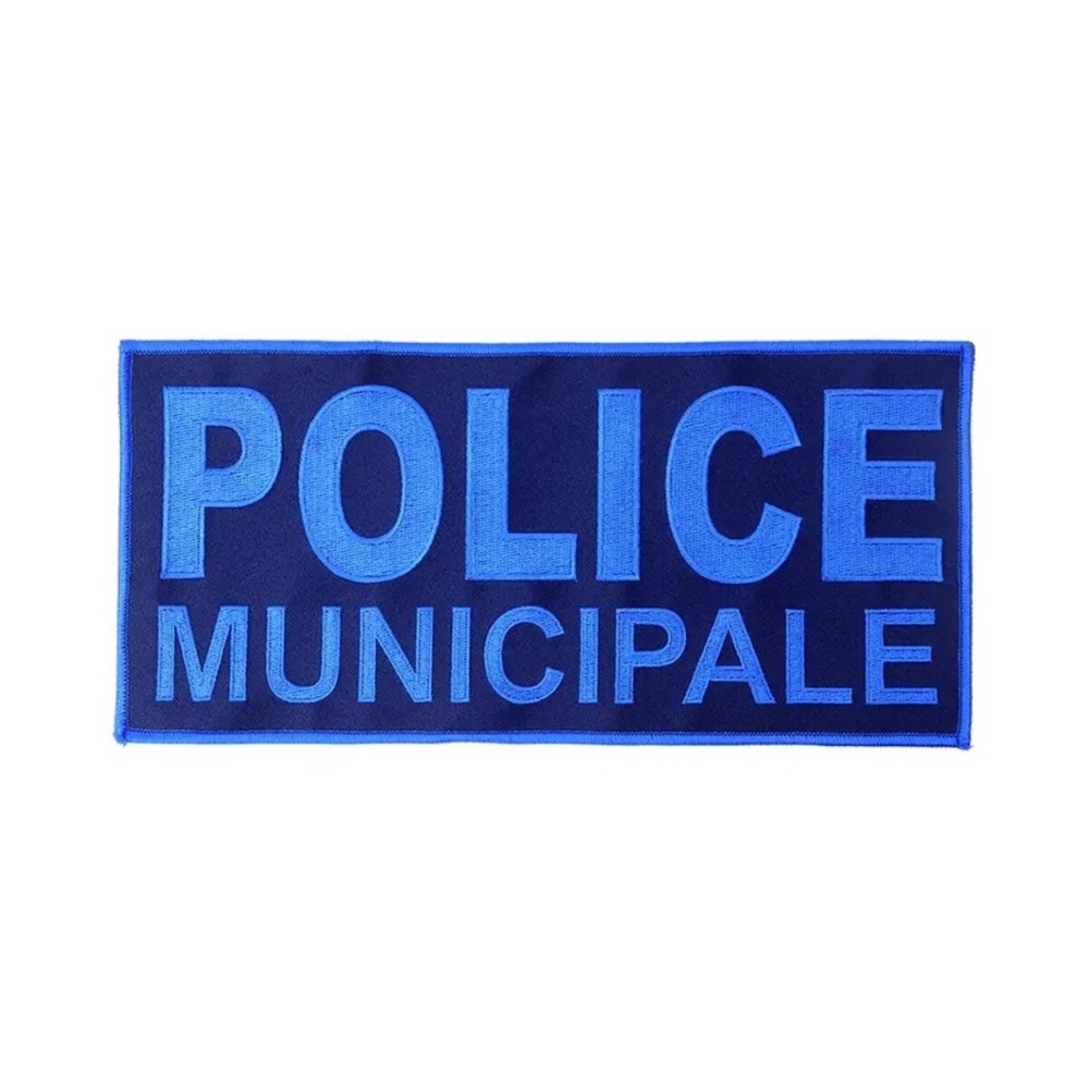 Flap Bleu Police Municipale Basse Visibilité 28x13cm