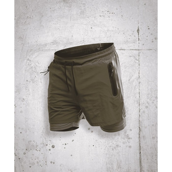 Short de Sport Sprint 2-en-1 GK UNDERCOVER Kaki