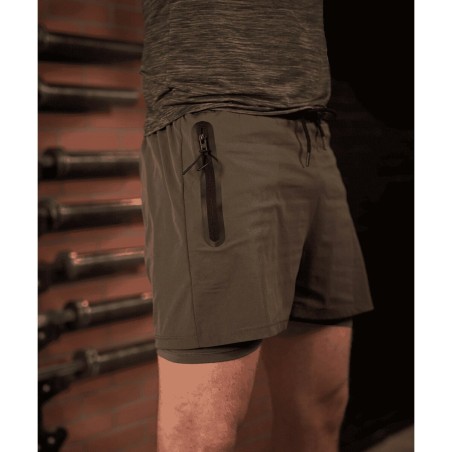 Short de Sport Sprint 2-en-1 GK UNDERCOVER Kaki