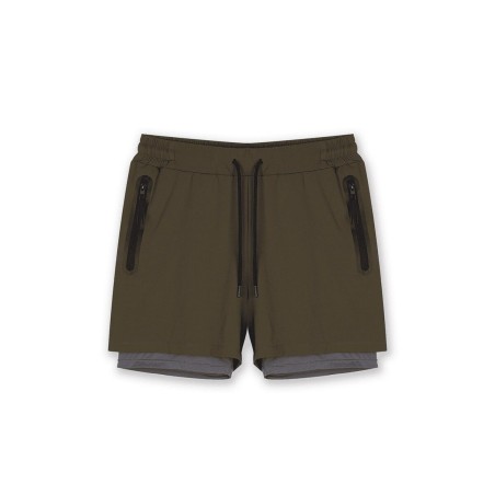 Short de Sport Sprint 2-en-1 GK UNDERCOVER Kaki