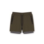 Short de Sport Sprint 2-en-1 GK UNDERCOVER Kaki